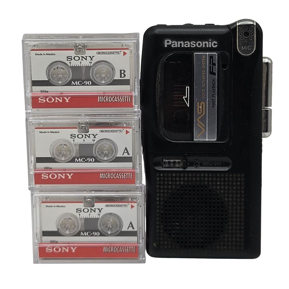 Panasonic Microcassette Recorder RN-402 Tested & Working With 3 Cassettes VG